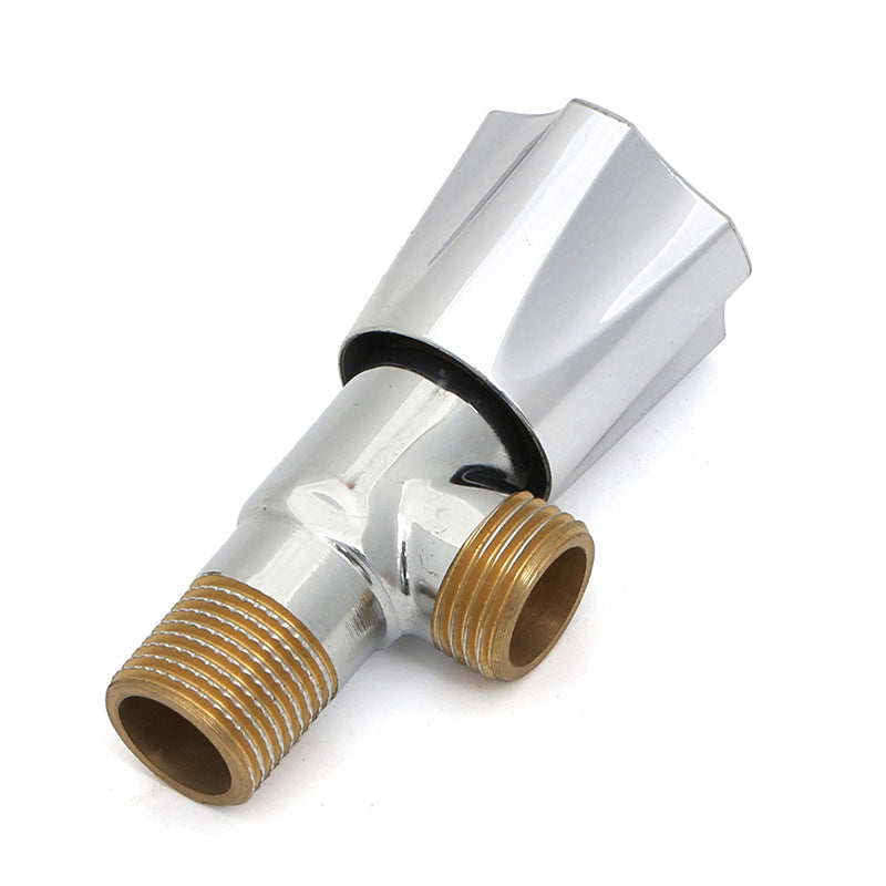Five-star wheel red brass angle valve water heater toilet basin universal copper core angle valve walong-character valve manufacturer wholesale
