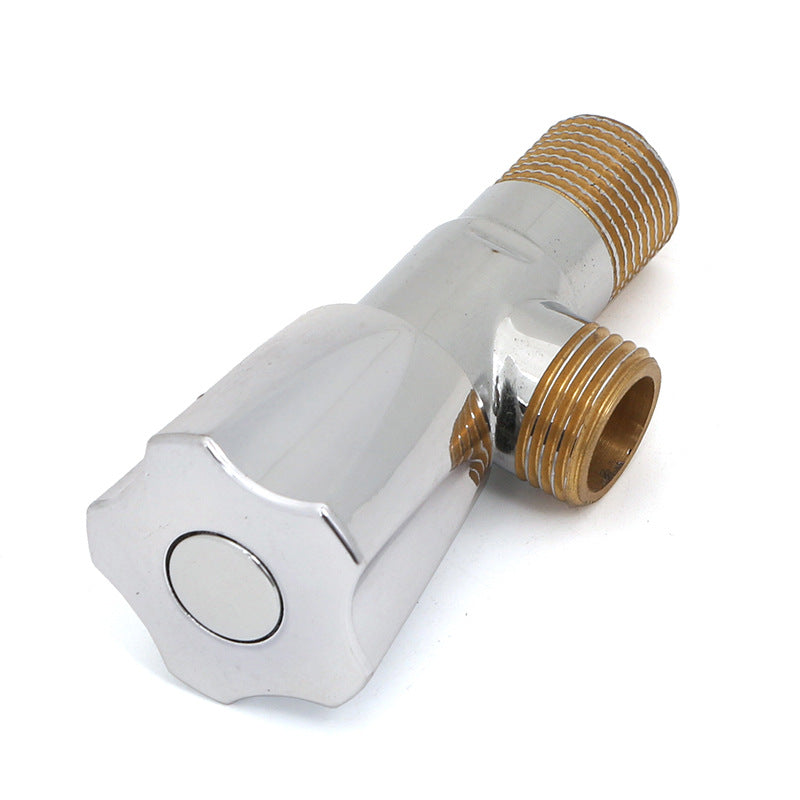 Five-star wheel red brass angle valve water heater toilet basin universal copper core angle valve walong-character valve manufacturer wholesale