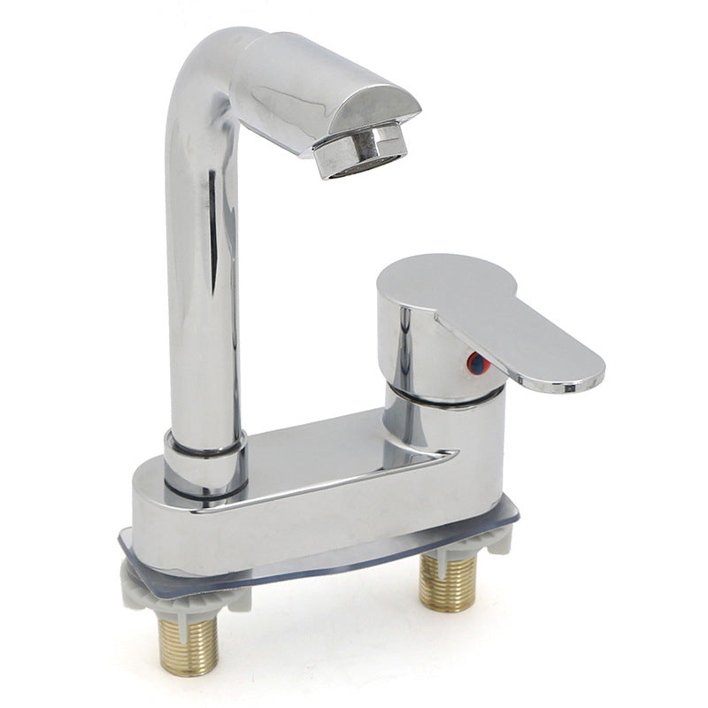 Korean version bench faucet two-joint washbasin valve bathroom washbasin faucet double-hole basin mainit at malamig na gripo